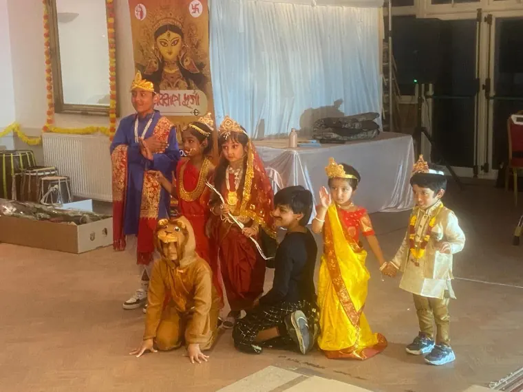Our children as Maa Durga and her family